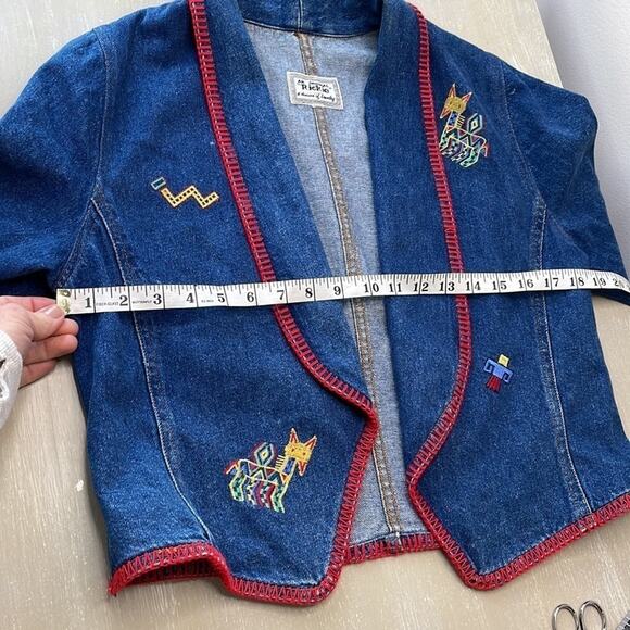 Vintage 90’s Rickie aztec embroidered denim jacket - Picture 7 of 7